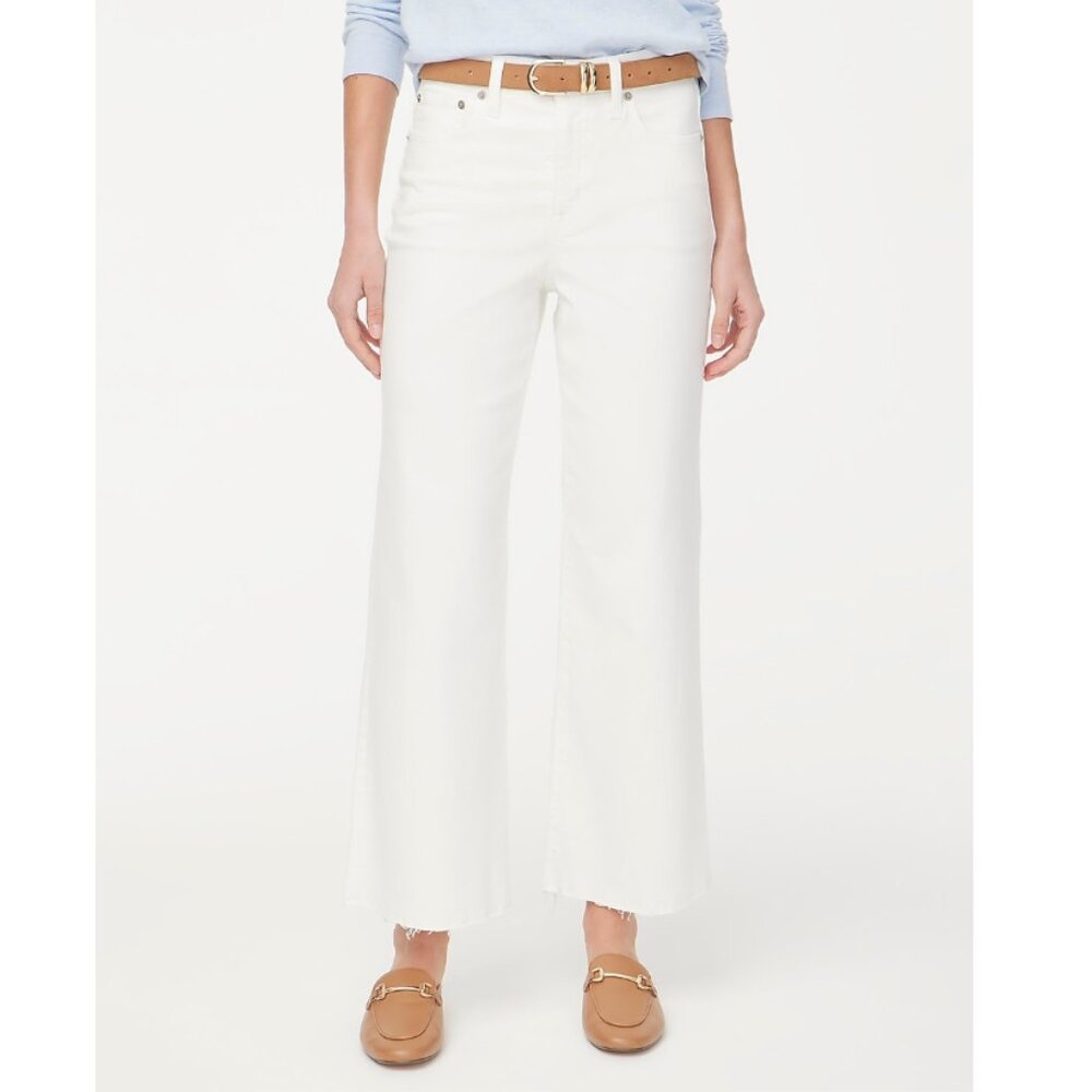J.Crew Factory Wide-Leg Cropped Jean in All-Day Stretch
